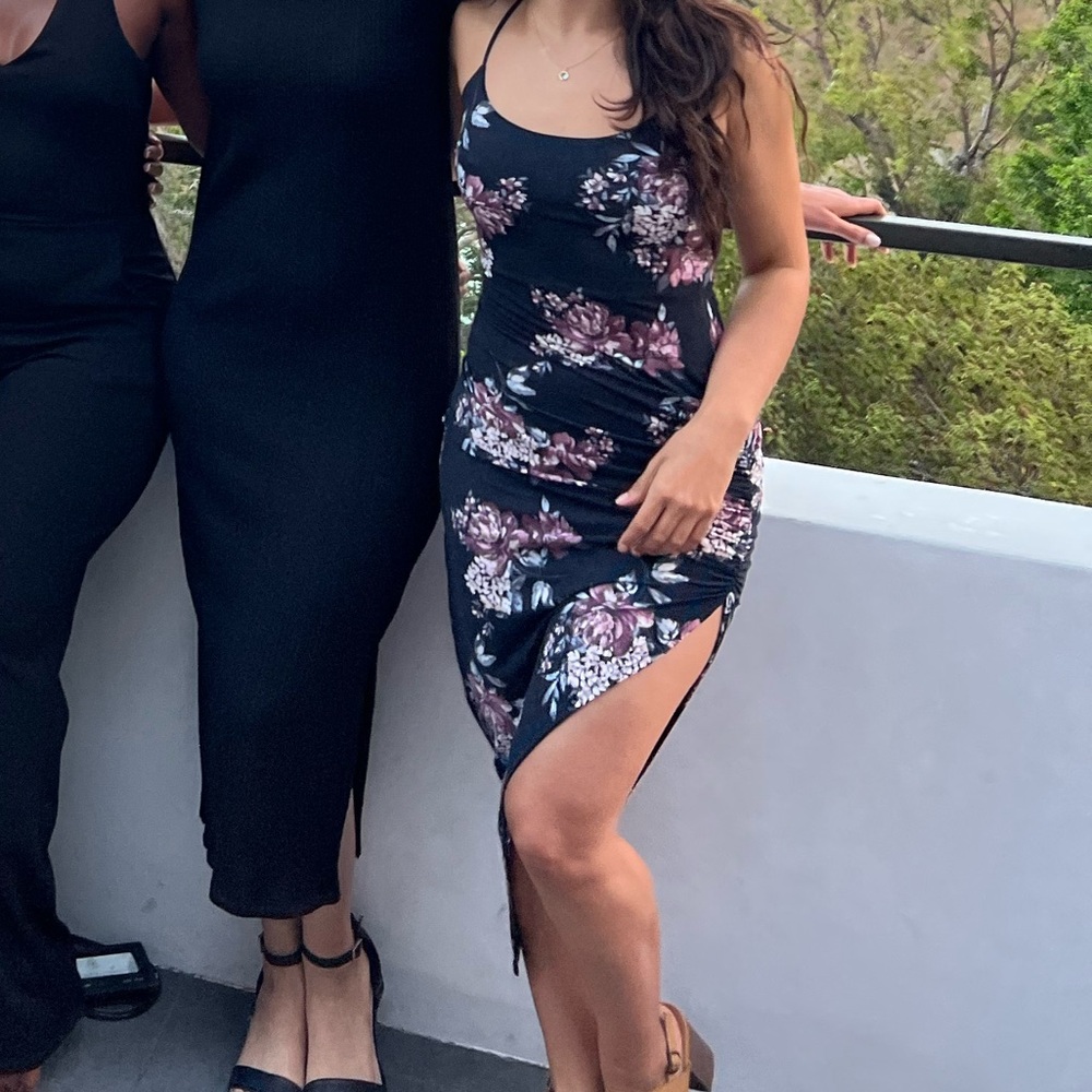 Floral asymmetrical dress